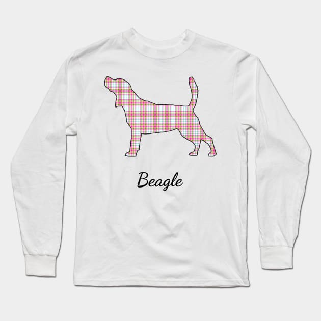 Beagle Mom Plaid Long Sleeve T-Shirt by Witty Things Designs